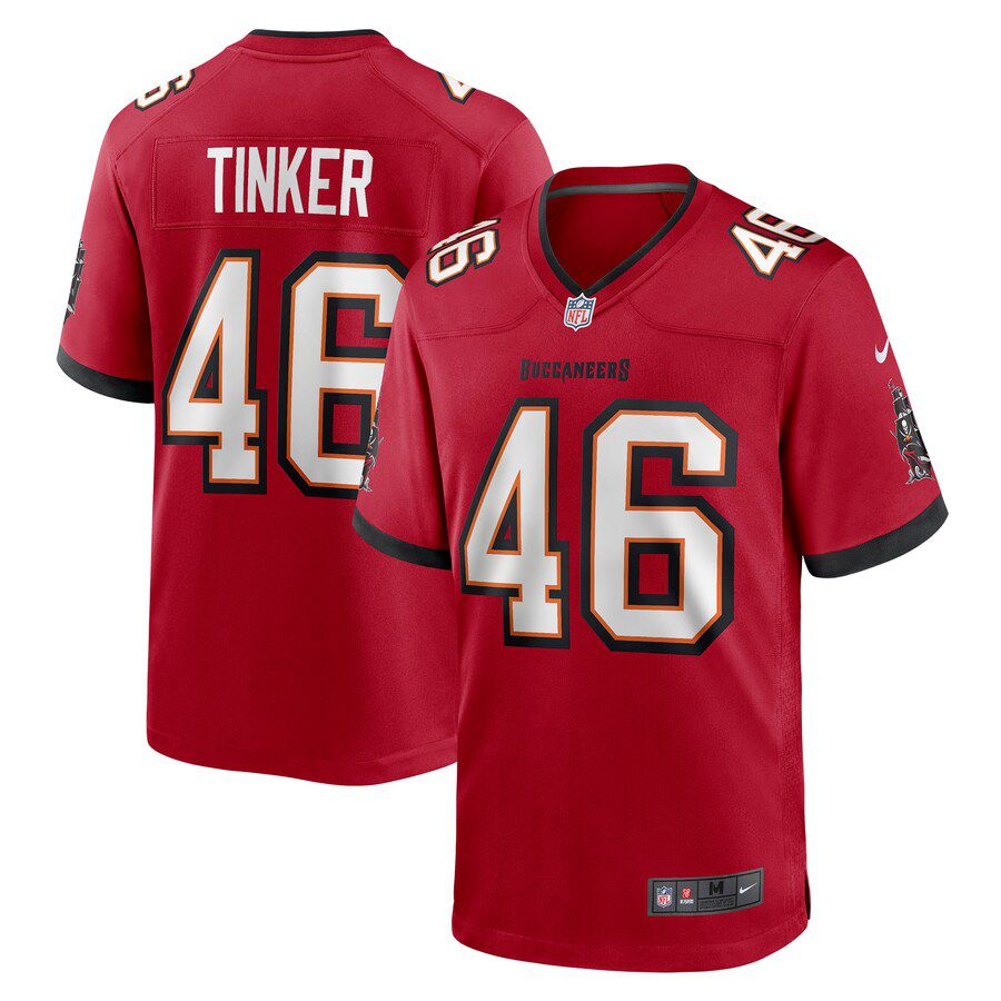 Men Tampa Bay Buccaneers #46 Carson Tinker Nike Red Game NFL Jersey